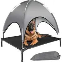 Markenlos Hundehaus mit Dach für den Außenbereich - Bequemes Hundebett mit erhöhtem Design