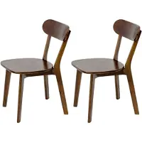 Great han Esszimmerstühle aus 100 % Massivholz 2er-Set Mid-Century-Modern-Stil Walnut