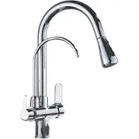 Markenlos Küchenarmatur mit ausziehbarem Sprühkopf - Gefiltertes Wasser - 360 Grad drehbar - Warm- und Kaltwasser