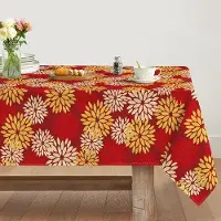 OEM Herbst Deko Tischtuch 140x110 cm, Saisonal Herbst Fleckfester Tischlinie Küchen Dekoration Festdeko