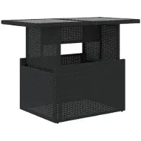 StarTech.com Gartentisch - Rechteckiger Polyrattan Outdoor-Tisch - Gehärtete Glasplatte 100×55×73 cm - Höhenverstellbar - UV-beständig - Armeegrün