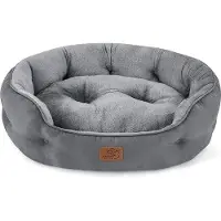 Markenlos Hundebett Klein - Waschbar - Für Katzen und Welpen - Grau - 63 x 53 x 20 cm