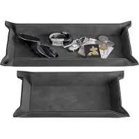 Markenlos Organizer Set 2x Imitationsleder - Rechteckige Tabletts - Schwarz
