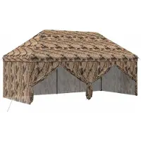 vidaXL Pop-up Pavillon mit 4 Seitenwänden 3 x 6 m Wald-Tarnfarbe