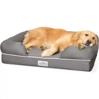 Markenlos Hundebett Memory Foam - komfortabel - geeignet für mittelgroße und große Hunde - grau - 91x71 cm
