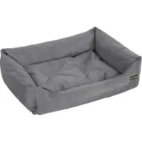 Markenlos Hundebett XL - Antirutsch, pflegeleicht, grau - 100 x 70 x 28 cm