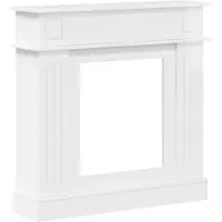Syfax Kaminumrandung Hochglanz Weiß 102 x 26 x 100 cm Holzwerkstoff