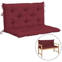 vidaXL Gartenbank-Auflage Weinrot 100x(50+50)x7 cm Oxford-Gewebe