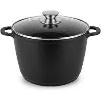 Cheffinger 6 L Kochtopf Suppentopf Antihaft Induktion Glasdecklel Schmortopf 24 cm Aluguss Bratentopf