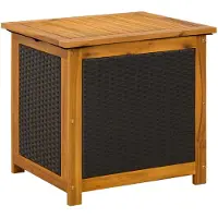 vidaXL Gartenlagerbox 185 L Massivholz Akazie 60 x 50 x 56 cm Schwarz