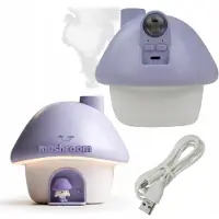 Eco-Light Luftbefeuchter, Nachttischlampe, LED-Projektor, RGB-Farblicht, farbiges Pilzdesign, violett