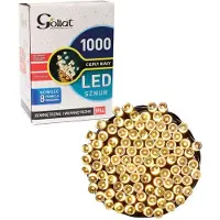 Goliat LED-Weihnachtsbaumbeleuchtung für den Außenbereich, 1000 LEDs mit 8 Beleuchtungsfunktionen und Timer, warmweiß, Netzbetrieb, 49,95 m + 150 cm Anschlusskabel