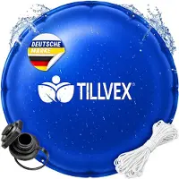 Tillvex Poolkissen Winter XXL Ø 3 m Rund mit 12m Seil & Reparaturkit | Luftkissen zur Poolabdeckung frost- & chlorbeständig bis -20°C | Winterkissen inkl. Schraubventil | Kissen Überwinterung Pool