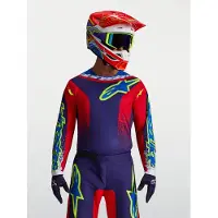 Alpinestars – Fluid Drag Jersey – L / Blue Navy / Fire Red / Weiß – 3761327-7365-L