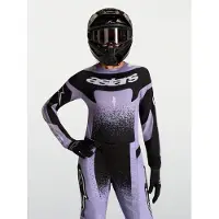 Alpinestars 4W Techstar Swan Violett Motocross-Trikot – Schwarz/Lila – Größe M