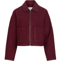 Vila Kurzjacke "VIJADAS ZIPPER JACKET - NOOS", Damen, Gr. 36, rot (port royale), Web, Obermaterial: 100% Polyester, unifarben, kurz, Jacken Kurzjacke, Kunstfaser