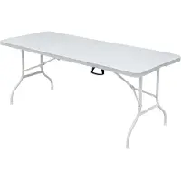 StarTech.com Klappbarer Kunststofftisch - Tragbarer Campingtisch - Rechteckig - Robust - Für Den Außenbereich - Weiß B