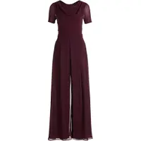 Vera Mont Jumpsuit "Jumpsuit mit Wasserfallausschnitt", Damen, Gr. 50, EURO, lila (strong aubergine), Obermaterial: 95% Polyester PES. 5% Elasthan EL., Overalls Jumpsuit