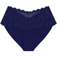 Triumph Slip "Amourette Maxi", Damen, Gr. 46, blau (admiral), Microfaser, Obermaterial: 83% Polyamid, 17% Elasthan, Unterhosen Slip, Stretch-Spitze