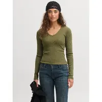 JJXX Freya Straight Fit Langarm-t-shirt Mit V-ausschnitt