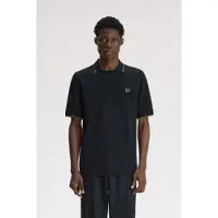 Fred perry für Herren. M3404 Poloshirt mit offenem Kragen in Schwarz (S), Lässig, Baumwolle, Kurzarm