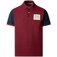 Hackett London für Herren. HM5600225 Polo Multi Burgund (L), Lässig, Baumwolle, Kurzarm, Bordeaux