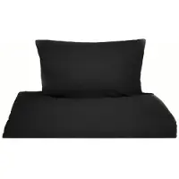 COFI Einfarbige Bettwäschen-Sets für Einzel- und Doppelbetten, 100% Baumwolle Schwarz 155x220 cm