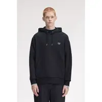 Fred perry für Herren. M3492 Hoodie mit schwarzen Paspeln (XL), Lässig, Baumwolle