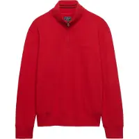 Superdry für Herren. M2014700A Essentials Serif Sweatshirt mit kurzem Reißverschluss rot (S), Lässig, Baumwolle