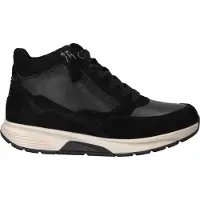 Gabor Schnürboots ROLLINGSOFT, Damen, Gr. 37, schwarz, Kalbsleder, Lederimitat, Veloursleder, unifarben, Schuhe Schnürboots, Keilabsatz, High Top-Sneaker mit herausnehmbarer Innensohle
