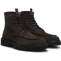 BOSS für Herren. 50573413 Julio Halb Lederstiefel, dunkelbraun (45), Wohnung, Reißverschluss, Lässig