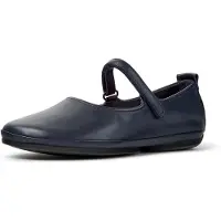 Camper für Damen. K201365-039 Right Nina blue leather ballet flats (38), Leder, Blau, Wohnung, Klettverschluss, Lässig