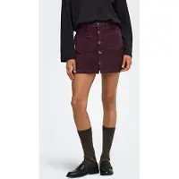ONLY Cordrock "ONLAMAZING HW CORD SKIRT", Damen, Gr. XL (42), lila (fudge), Cord, Obermaterial: 98% Baumwolle, 2% Elasthan, unifarben, mini, Röcke Cordrock, Baumwollmischung