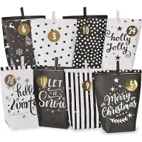 Sonstiges Adventskalender zum Befüllen - Schwarz-Weiß Motiv-Papier Tüten - Weihnachtsdekoration