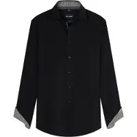 Olymp Langarmhemd "Luxor", Herren, Gr. 46, N-Gr, schwarz, Web, Obermaterial: 100% Baumwolle, tailliert normal, 2-Knopf-Manschette, Hemden Langarmhemd, Businesshemd, New-Kentkragen, Modern Fit