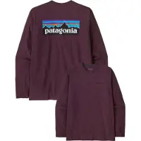 Patagonia - L/S P-6 Logo Responsibili-Tee - Longsleeve Gr L braun/lila