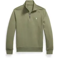 Ralph Lauren für Herren. 710P06234511 Doppelstrickpullover mit kurzem Reißverschluss in Grün (S), Lässig, Baumwolle, Langarm