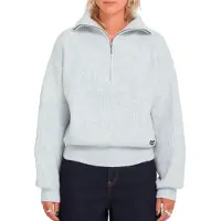 Volcom - Pullover mit halbem Reißverschluss &ndash; Damen / Frau &ndash; Voltrane Sweater - Voltrane Sweater W Bone Heather für Damen - Größe S -