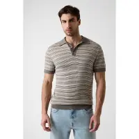 GUESS für Herren. M6YR18Z0923 Grün gestreiftes Polo (M), Lässig, Mehrfarbig, Acryl, Viskose, Kurzarm