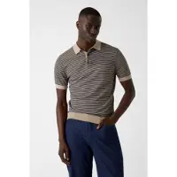 GUESS für Herren. M6YR26Z0931 Braunes Poloshirt aus Wollmischung (S), Lässig, Mehrfarbig, Baumwolle, Kurzarm