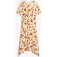 Bonprix Midikleid , Damen, Gr. 46, N-Gr, Halbarm, bunt (kieselbeige floral), Obermaterial: 100% Viskose. Futter: 100% Polyester, tailliert, Kleider Midikleid
