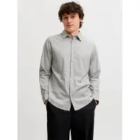 Jack & Jones Langarmhemd "JJEFIELD MELANGE SHIRT LS SN" Baumwolle, normal geschnitten