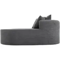 OKWISH ovaler Relaxsessel tiefer Sitzfläche und angenehmer Rückfederung, Einzel Sofa,Cordstoff, Lazy Sofa für kleine Wohnungen,Dunkelgrau