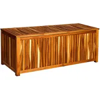 Relaxdays Gartenbox, Sitzpolster, Werkzeug, 60x115x50 cm, Akazienholz, wasserfeste Einlage, Balkon, Gartentruhe, natur