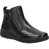 Josef seibel Stiefelette "Estenra 02, black-black", Damen, Gr. 40, schwarz (schwarz, schwarz), Obermaterial: 100% Rindsleder Leather cow., Schuhe Stiefelette