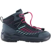 Lowa Wanderschuh "ZIRROX II GORE-TEX MID JR", Jungen, Gr. 40, blau (navy, pink), Synthetik, Textil, Schuhe Wanderschuh, wasserdicht, winddicht,atmungsaktiv dank GORE-TEX Membrane, Topseller