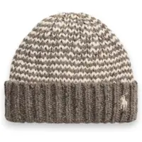 Ralph Lauren für Damen. 455P18138001 Mütze aus Wollmischung mit braunen Streifen (OSFA), Lässig, Wolle