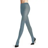 Falke Cotton Touch Damen Strumpfhose, S, Blau, Uni, Baumwolle