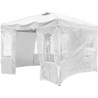 Costway Pop Up Faltpavillon 300x300cm, Pavillon höhenverstellbar, Gartenpavillon mit 4 abnehmbaren Seitenwänden Tasche & Sandsäcken, Partyzelt tragbar