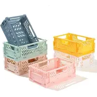 OEM Kleine, bunte, 6-teilige, klappbare Lagerboxen aus Plastik